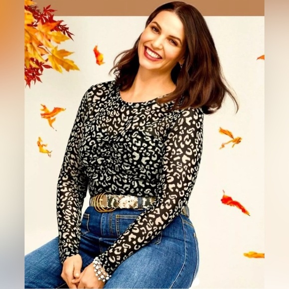 CAbi Style# 4163 Women's Sz M  Sweetheart Top Black / Tan Mesh - Picture 1 of 5